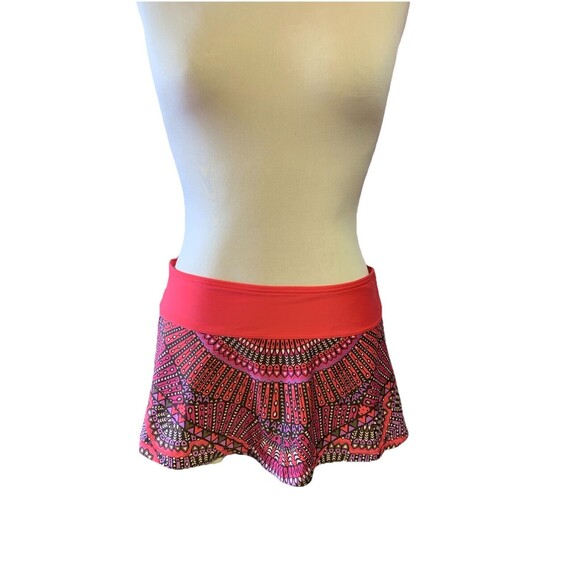 prAna Sz Small High Rise Swim Skirt Swimsuit Pink Purple Spring Break Gym EUC - Picture 2 of 11